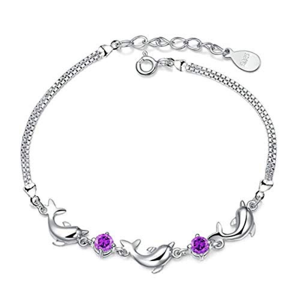 Bracelet Jewelry Ladies Bracelet Baby Dolphin Amethyst Bracelet