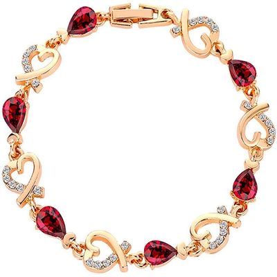 Bracelet Jewelry Ladies Love Heart-Shaped Bracelet Hollow Water Drop Zircon Bracelet