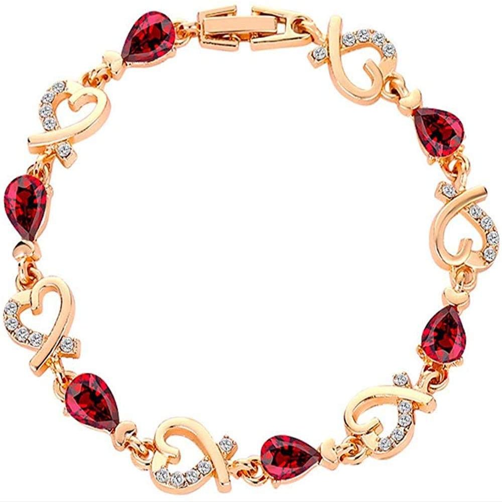 Bracelet Jewelry Ladies Love Heart-Shaped Bracelet Hollow Water Drop Zircon Bracelet