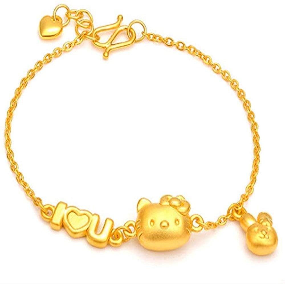Bracelet Jewelry Ladies Bracelet Gold-Plated Comic Cat Bracelet