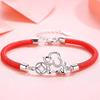 Bracelet Jewelry Ladies 925 Silver Plated Bracelet Hypoallergenic Red Rope Bracelet view 2