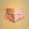 Handmade Face Mask, pink floral, adjustable, 3 layers - next day shipping view 2