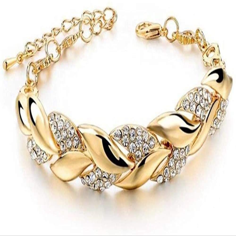 Bracelet Jewelry Ladies Bracelet Golden Leaf Bracelet Able Noble Jewelry With Diamonds