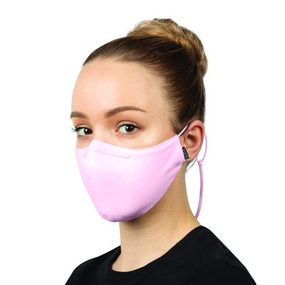 Bloch unisex-adult Adult Soft Stretch Reusable Face Mask With Lanyard and Moldable Nose Pad (Pack of 3), Light Pink, One Size
