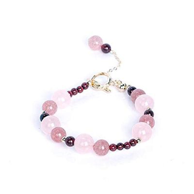 Bracelet Jewelry Ladies Bracelet Pink Crystal Strawberry Crystal Garnet Bracelet Transfer Bracelet