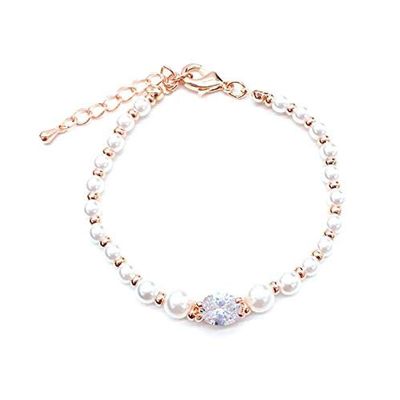 Bracelet Jewelry Ladies Bracelet Bracelet Elegant And American Zircon Bracelet With Rhinestone And Pearl Flower