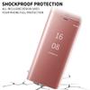 MadBee for Galaxy A71 Case [with Screen Protector Full Coverage Flexible Film],Electroplate Plating Kickstand Case Smart Clear View Cover for Galaxy A71 (Pink) view 3