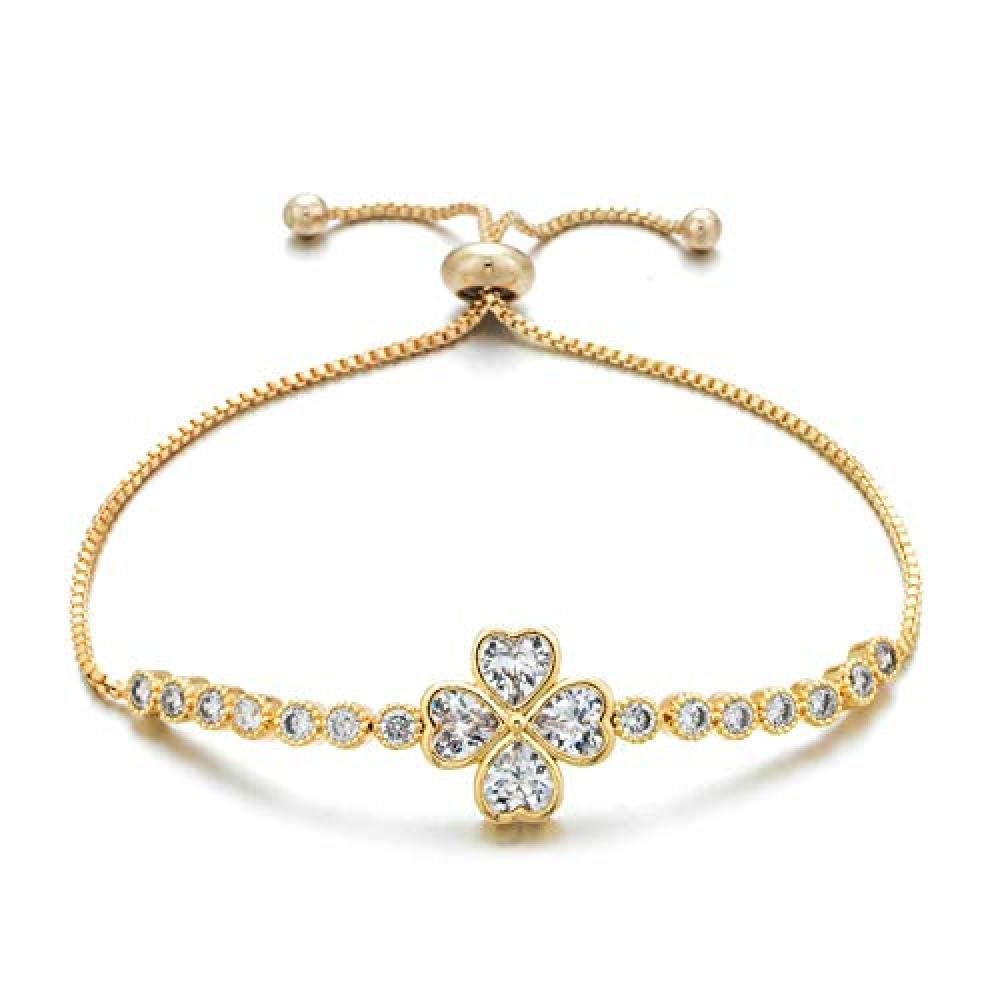Bracelet Jewelry Women S Bracelet Simple Classic Four-Leaf Clover Bracelet Personalized Micro-Set Zircon Gold-Plated Bracelet