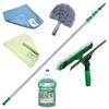 UNGER 6 Piece Conservatory Window Cleaning Kit - 6m Telescopic Pole, Squeegee/Washer, Cobweb Duster, Microfibre Cloths, Soap - Extendable Long Reach view 1