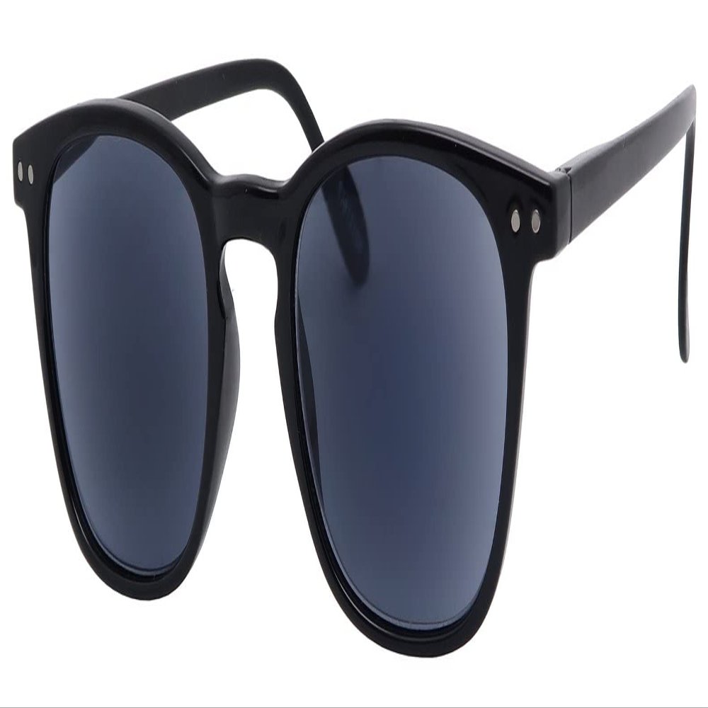 I-Sential Reading Sunglasses Black Flex Temples UV400 Black Lens Sun Readers Mens Womens Tinted Glasses & Case +1.75