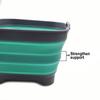 SAMMART 10L Collapsible Dishpan with Draining Plug - Foldable Washing Basin - Portable Dish Washing Tub - Space Saving Kitchen Storage Tray (Grey/Turquoise Blue, 1) view 4