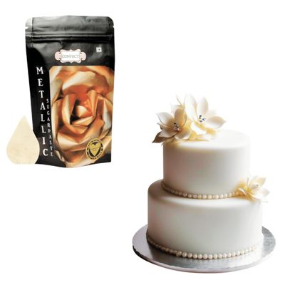 Confect Metallic Luminiscent Pearl Sugar Paste, Metallic Edible Sugar Paste, Fondant for Cake Decoration, Edible Fondant Chefs Choice for Cake Decorating - 250 Gms