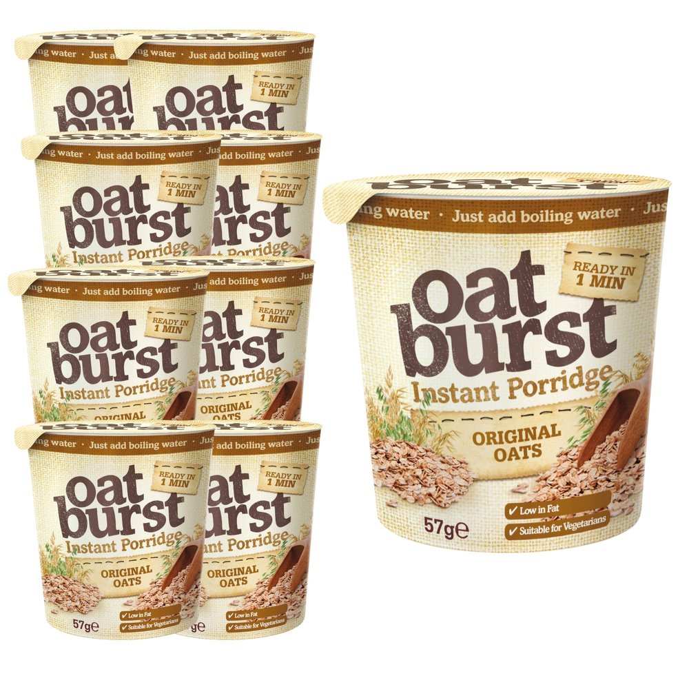 Oatburst Original Oats Instant Porridge Pot, 57 g, Pack of 8