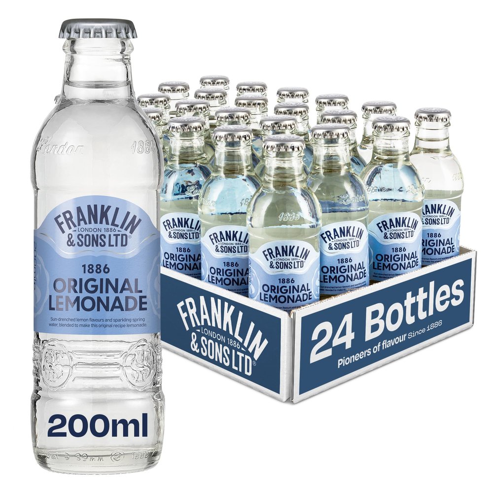 Franklin & Sons 1886 Original Lemonade | 24 x 200ml Bottle Case | Traditional Recipe | Founded 1886 | Sharp, Sweet And Crisp | Fresh Lemon Taste | Premium Mixer | Fizzier for longer