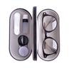Calayu Dual Use Glasses Case, Glasses and Contact Lenses, Glasses Case, Contact Lens Cases with Built-in Mirror, black, 15.8*7.4*5.0cm view 1