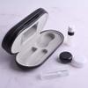 Calayu Dual Use Glasses Case, Glasses and Contact Lenses, Glasses Case, Contact Lens Cases with Built-in Mirror, black, 15.8*7.4*5.0cm view 4