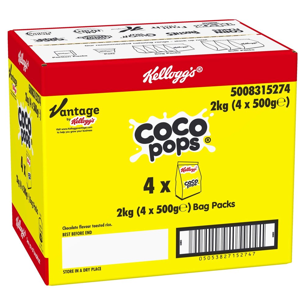 Kelloggs Coco Pops Cereal Bag Pack - 4X500G