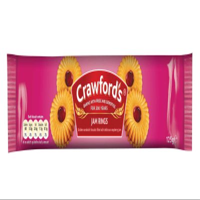 Crawfords Jam Rings Biscuits - 12x125g