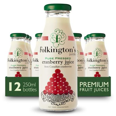 Folkingtons Cranberry Juice - 12x250ml