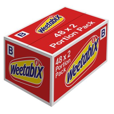 Weetabix Original Pack of 48 x 2 Biscuits (36g)  100 Percent Wholegrain & High Fibre  Source of Iron & Vitamin B1  UKs No.1 Breakfast Cereal