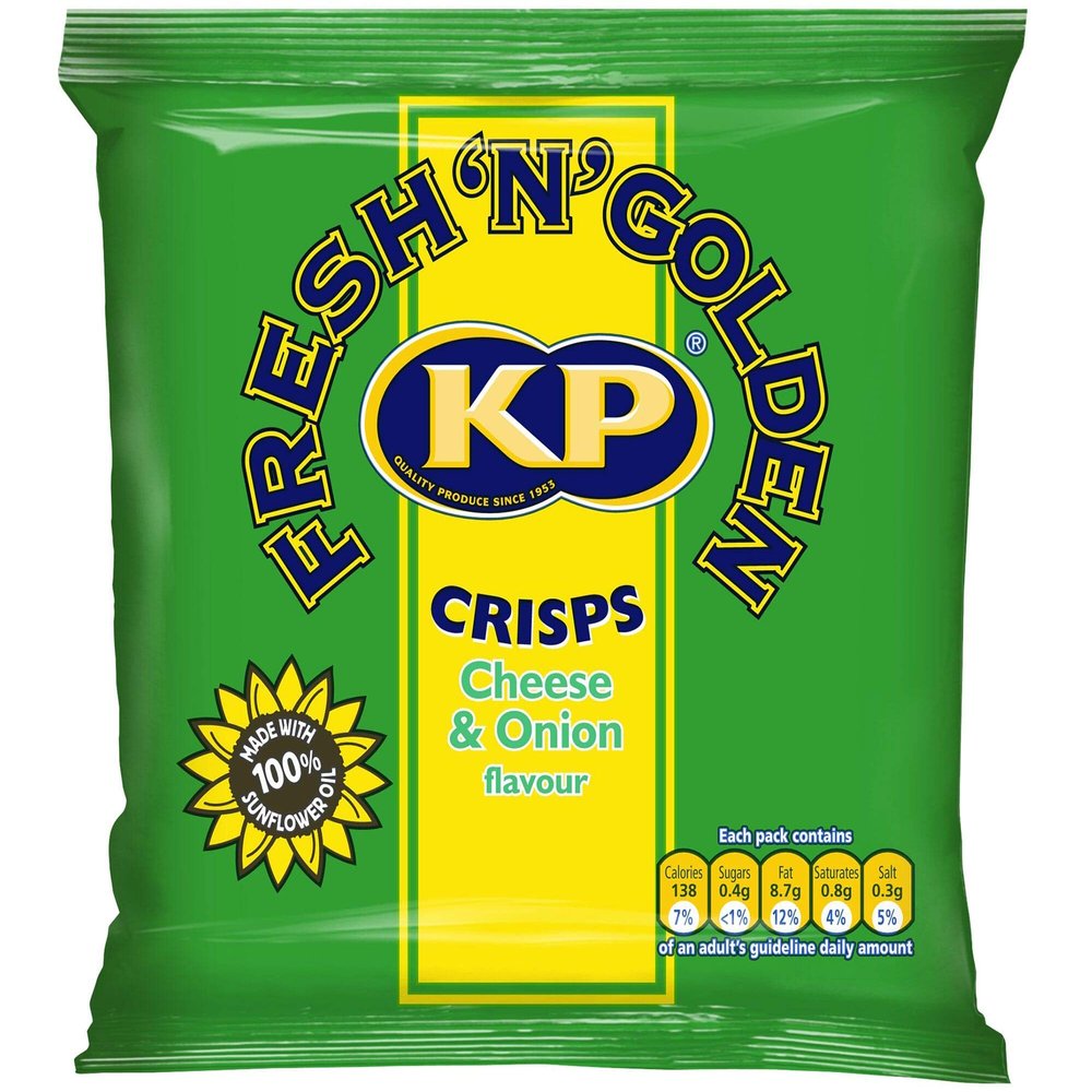 KP Cheese and Onion Crisps - 48x25g