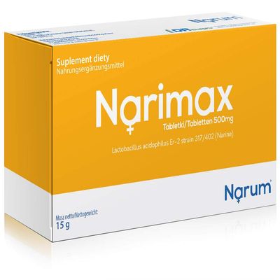 Probiotic Narimax | 30 Bio Cultures Tablets 500 mg | High Strength Strain of Lactobacillus Acidophilus | Dietary Supplement for Digestive and Gut Health | Without Stearate