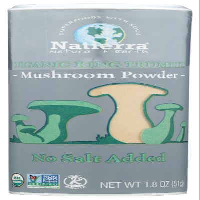 Natierra Organic King Trumpet Mushroom Powder - No Salt Added Seasoning - 1.8 Ounce,1 Pack