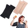 2 Pairs Arm Shapers for Plus Size Women, Upper Arm Sleeves Slimming Arm Wraps Slim Arm Compression Sleeve for Flabby Arms Tone Shape (Black, Beige, L) view 1