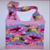 100% Cotton Catheter Night Bag Holder with a Handle. Cover for a Catheter Night Bag. Large Pink Flowers. view 1