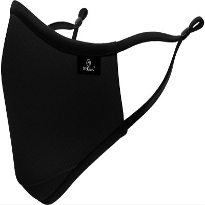 NEKAVA Premium Mouth and Nose Protection Black with Nose Clip and Adjustable Straps Cotton Mouth Guard Mask Washable and Durable Face Mask