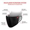 Swiss Eagle Black Cotton Respirator 6 Layer Reusable Outdoor Face Mask (Pack of 4) view 2