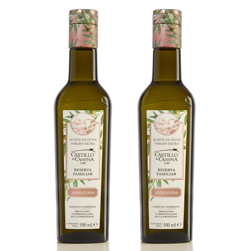 CASTILLO DE CANENA - Spanish Extra Virgin Olive Oil Arbequina Family Reserve (Reserva Familiar Arbequina) - Pack 2 bottles of 500 ml