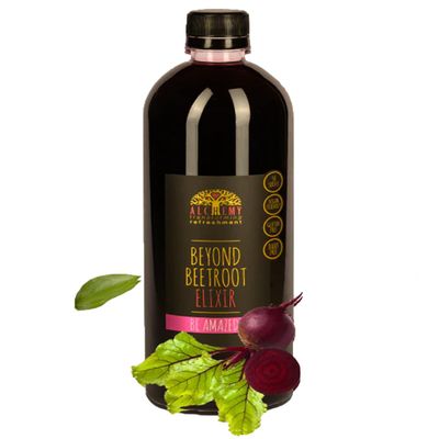 Alchemy Cordial Beyond Beetroot Elixir Syrup, Latte Superfood, Delicious Healthy Drink, Juice Concentrate, Vegan & Gluten Free Coffee Alternative (1 x 750ml)