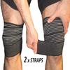 1 Pair Compression Elasticity Knee Bandage Wrap Weightlifting Squat Fitness Strap Patella Leg Thigh Calf Shin Support Brace Protector GYM Basketball Sport Tape Band -Arthritis Tendonitis Pain-relief view 2