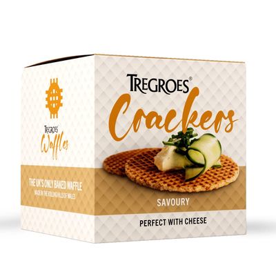Tregroes Waffles - Savoury Crackers - Great with Cheese - 6 x 12 Crackers,