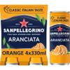 San Pellegrino Italian Sparkling Drinks Classic Taste Original Sparkling Orange Canned Soft Drink 4 x 330 ml view 1
