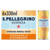San Pellegrino Essenza Sparkling Water Lightly Flavoured Tangerine & Strawberry Cans 6x330ml view 1
