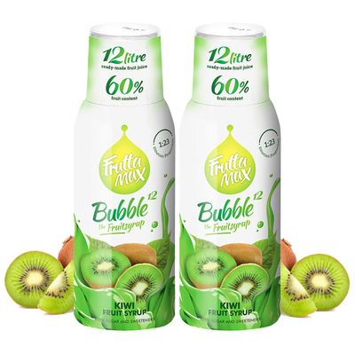 2 Pack - FruttaMax Kiwi Syrup | Less Sugar | 60% Real Fruit Concentrate | Suitable for soda Machine 2x500ml
