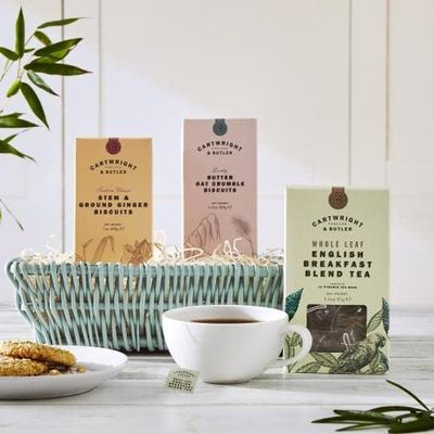 Cartwright & Butler | Tea & Biscuits Gift Tray | Food Hamper | Mother's Day | Luxury Confectionery | Gift Baskets | Happy Birthday | Anniversary | Thank You | Congratulations