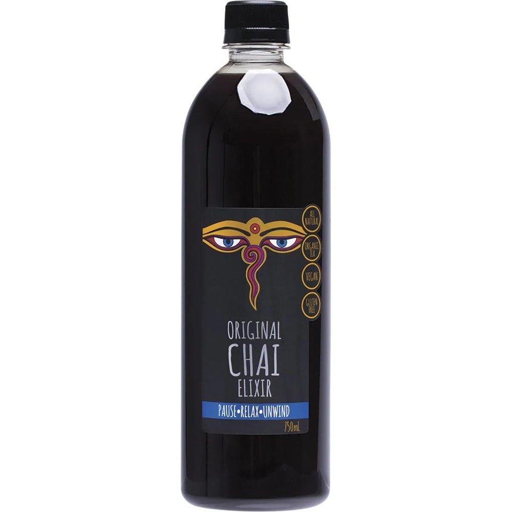 Alchemy Orginal Chai Elixir - Health Relaxing Beneficial Cordial Drink Mixer Vegan Gluten Free (750ml)