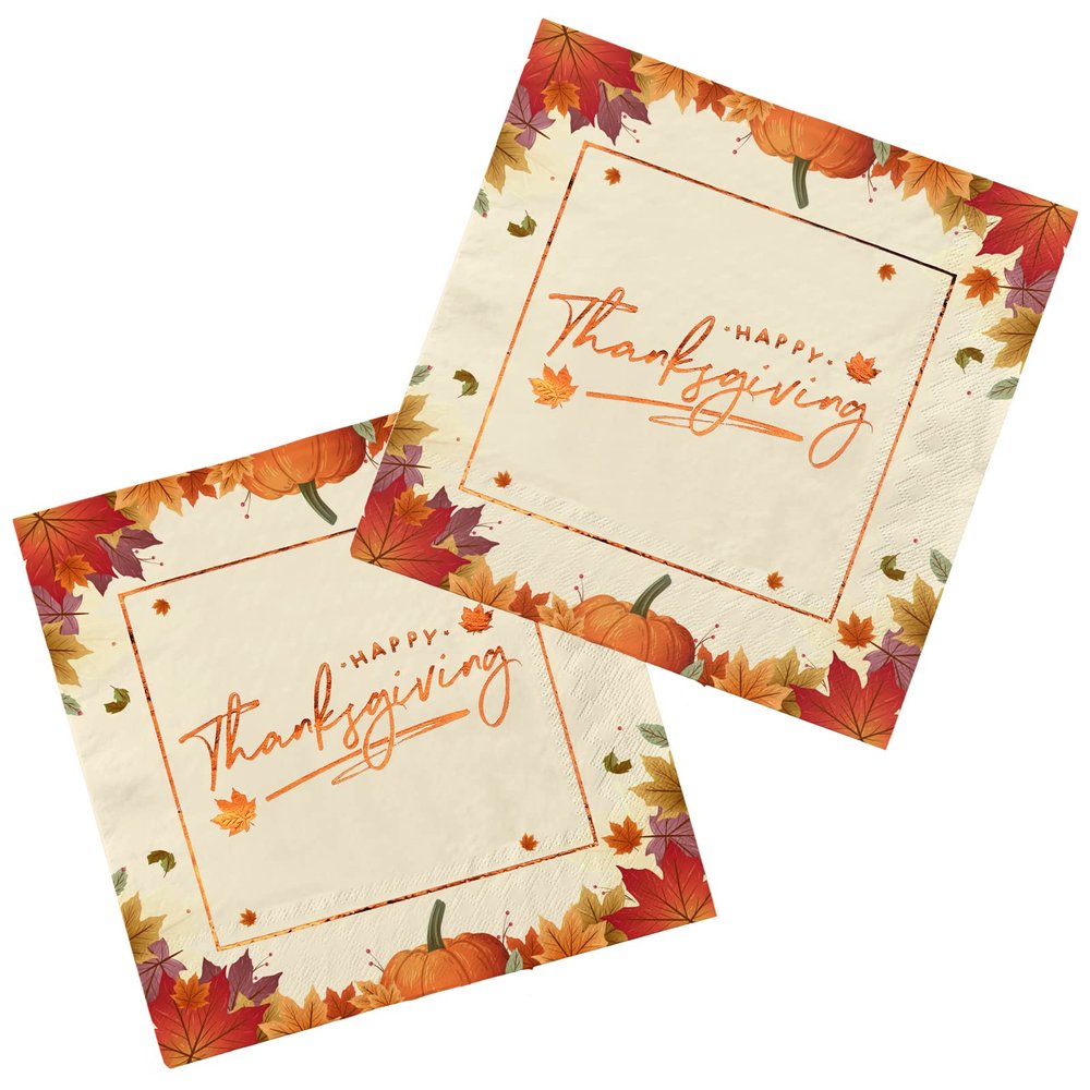 Thanksgiving Disposable Napkins SERVE 50 for Thanksgiving Dinner Fall Party