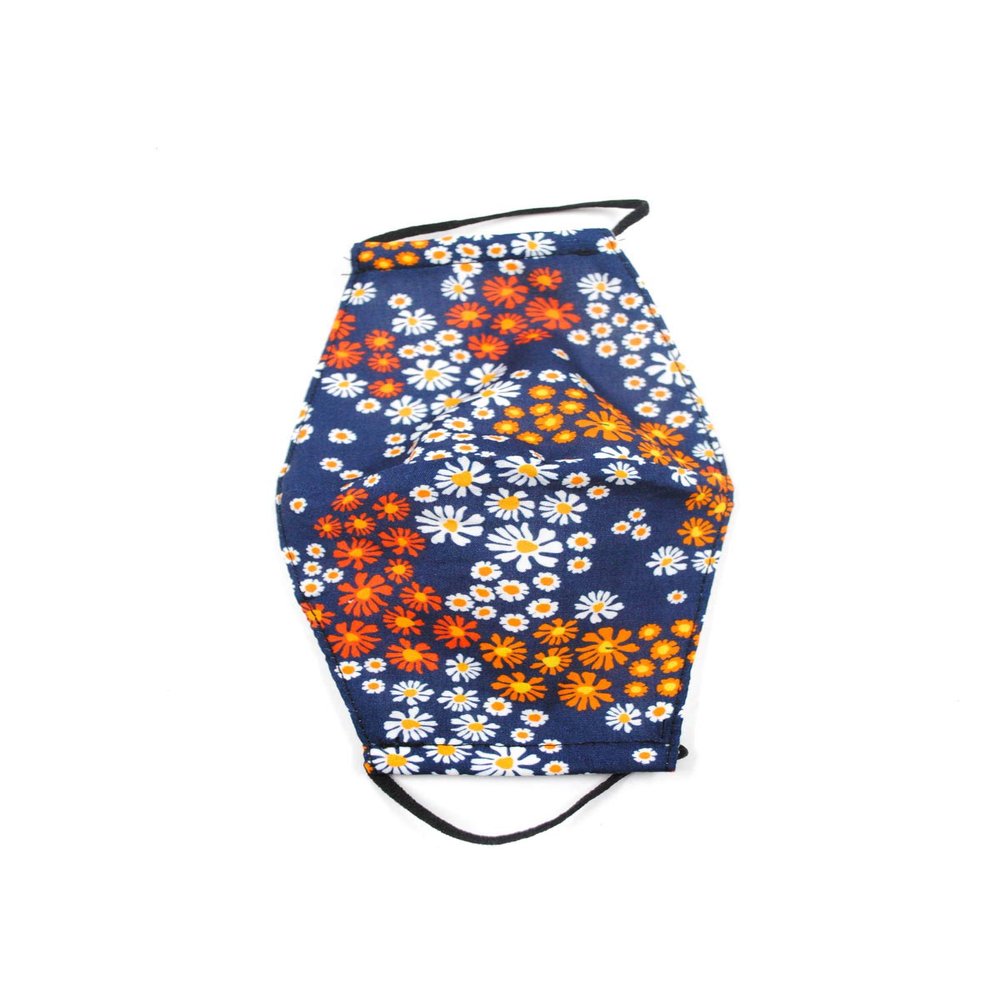 OgLuxe Womens 100% Cotton Washable Outdoor Face Protector Mouth Cover Floral with Ear Loops (FlowerBBursts)