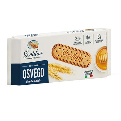 3X Gentilini Osvego al Malto e Miele Honey Biscuits and Malt Cookie 250g 100% Italian Cookies