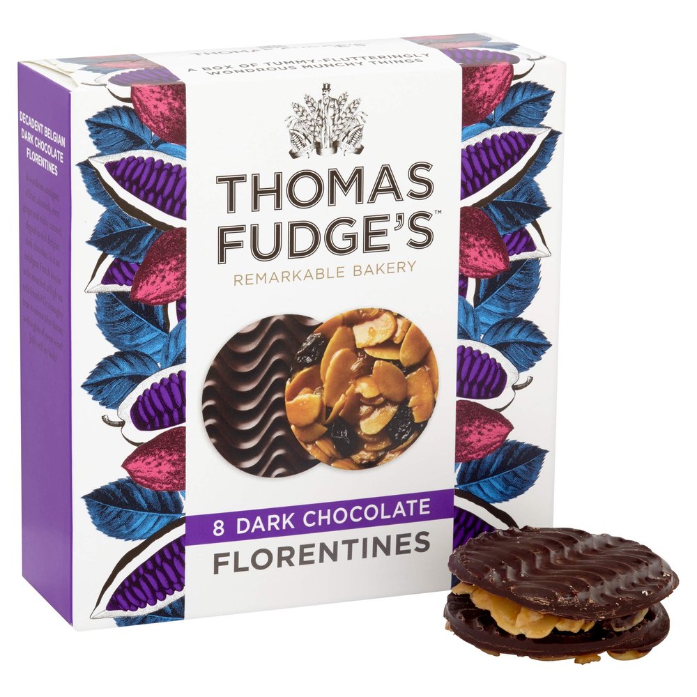 Thomas Fudge's Dark Chocolate Florentines 150g (Pack of 8), 18153