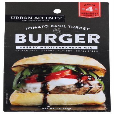 Urban Accents Tomato Basil Turkey Burger Herby Mediterranean Mix