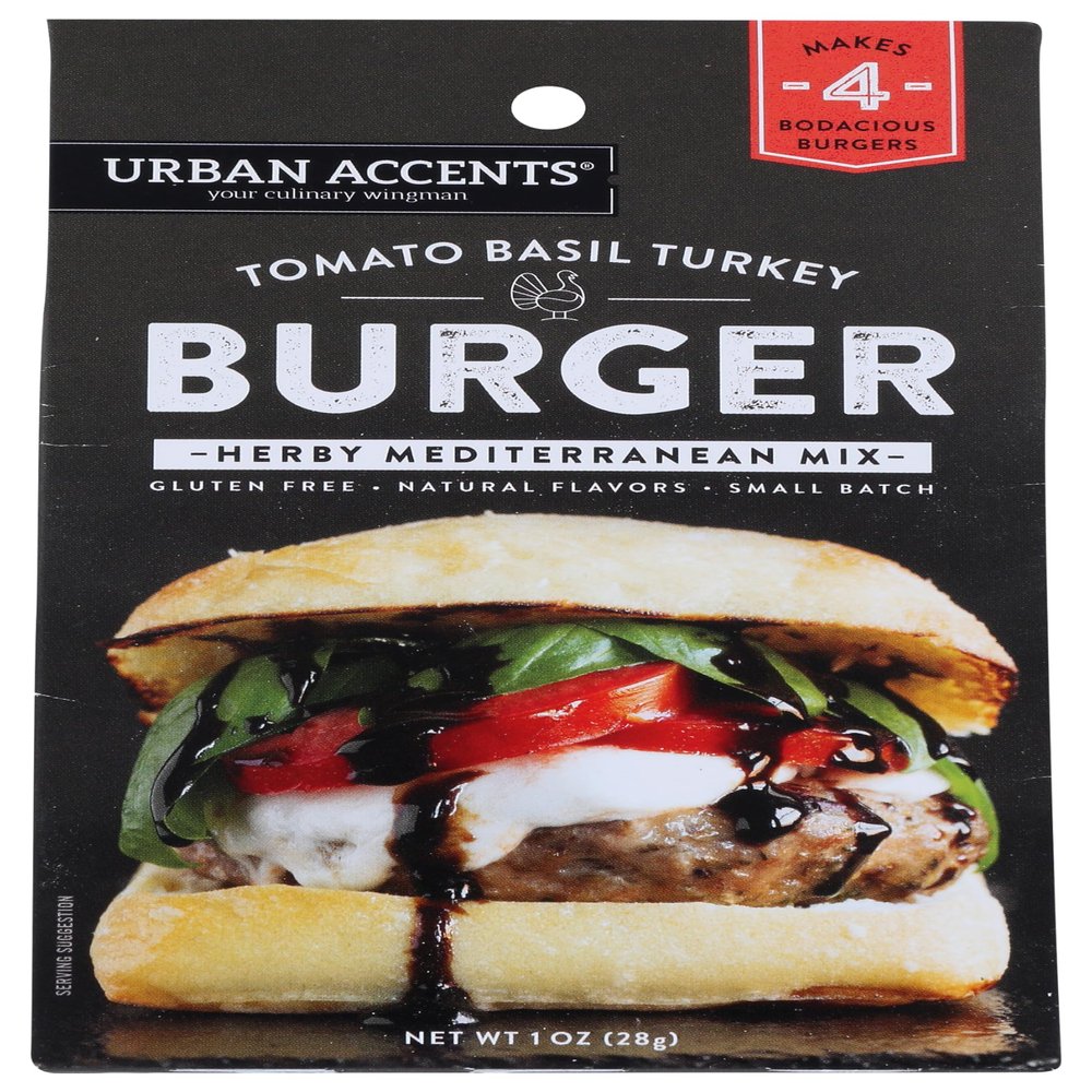 Urban Accents Tomato Basil Turkey Burger Herby Mediterranean Mix