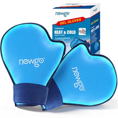 NEWGO Hand Ice Pack Glove, 2Pack Hot Cold Therapy Full Coverage Ice Cryotherapy Gloves, Soft Gel Cold Gloves for Arthritis, Carpal Tunnel, Chemotherapy, Swelling -Blue