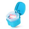 KISEER Denture Bath Case Cup Box Holder Storage Soak Container with Strainer Basket for Travel Cleaning (Light Blue) view 1