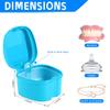 KISEER Denture Bath Case Cup Box Holder Storage Soak Container with Strainer Basket for Travel Cleaning (Light Blue) view 2