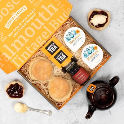 Gluten Free Afternoon Tea Hamper | Cornish Tea and Cream Tea Kit with GF Scones | Hamper Gifts for Men & Women